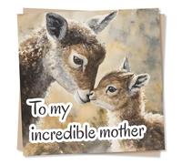 Adorable Happy Birthday or Mother's Day Card For a Loved One - Incredible Mother - Kissing, Animal Lover, Love, Kisses - For a Special Someone, Partner, Mum, Mama, Mummy