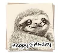 Adorable Happy Birthday Sloth Card For a Special Someone - Animals, Nature, Cute, Animal Lover - For a Loved One, Friend, Bestie, Family