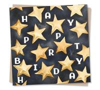 Adorable Happy Birthday Star Card for a Loved One - Stars, Playful - Cool Design, Funky - for a Special Someone, Bestie, Friend, Parent, Child