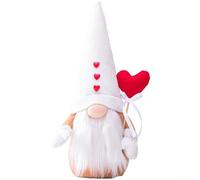 Adorable Heart-Embellished Gnome Plush Doll Decoration for Valentine's Day, Wedding & Holiday Home Garden Décor - 15 x 10 x 36 cm, Non-Woven Fabric, White(Men)