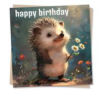 Adorable Hedgehog Birthday Card - Happy Birthday - For A Special Friend or Family Member