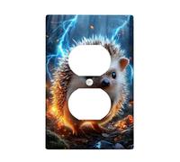 Adorable Hedgehog Light Switch Cover Plates/Outlet Covers, Cute Brown Animal for Kids' Rooms, Thermoplastic Wall Plates, Standard Size Single Duplex Outlet