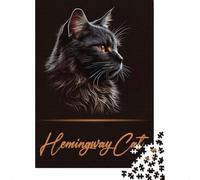 Adorable Hemingway Cat 1000 Piece Jigsaw, 52x38cm/1000pcs