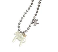 Adorable Horse Design Stainless Steel Necklace 44cm Chain 3 Color Options Necklaces Necklaces Elegant Gift for Women Girls Adjustable Horse Necklace, One Size Fits All, As Described, As Described, As
