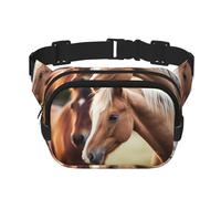 Adorable Horse Fanny Pack For Women Waterproof Adjustable Belt Bags Waist Pack Fashion Casual Crossbody Bags Bum Bag For Running Workout Hiking Traveling, Black, One Size