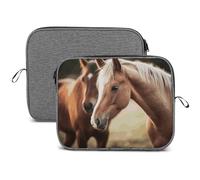 Adorable Horse Laptop Sleeve Case Waterproof Shock Resistant Notebook Protective Bag Lightweight Carrying Case Compatible 14 Inch Laptop