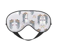 Adorable Horses Print Sleep Eye Mask with Adjustable Strap Soft for Airplane Travel Relax Yoga Nap Meditation