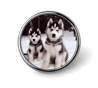 Adorable Huskies Badge Holder Exquisite Round Badge with Picture Pin DIY Button Badges Personalized Metal Button Pin Fashion Brooch Crafts Gifts Clothes Decorative Pins
