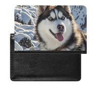 Adorable Huskies Passport Holder Slim Travel Wallet RFID Blocking Card Case Cover Passport Cover Protector Essentials with Credit Card Slots for Women/Men