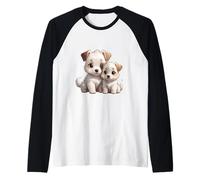 Adorable Jack Russell Terrier Puppies Design Raglan Baseball Tee