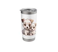 Adorable Jack Russell Terrier Puppies Design Stainless Steel Insulated Tumbler