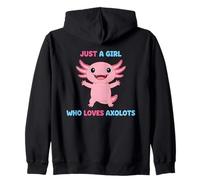 Adorable Just a Girl Who Loves Axolotls Pink Amphibian Zip Hoodie