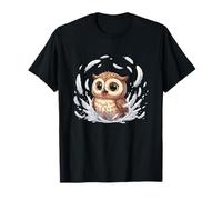 Adorable Kawaii Baby Owl with Flying Feathers T-Shirt