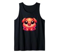 Adorable Kawaii Cute Piglet Sitting Design Chibi Pig Tank Top