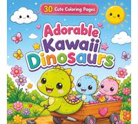 Adorable Kawaii Dinosaurs: A Cute and Easy Coloring Book for Kids, Teens, and Dino Lovers
