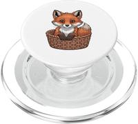 Adorable Kawaii Fox In Woven Basket PopSockets PopGrip for MagSafe