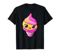Adorable Kawaii Ice Cream Smiling Face T-Shirt