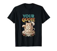 Adorable Kitten in Teacup Vintage Style T-Shirt