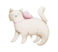 Foil Balloon Cat 83 x 77 cm - Balloon for Helium or Air - Balloon for Children's Birthday Girls Birthday - Animal Foil Balloon Animal Balloon - Birthday Decoration & Party Decoration - White Pink