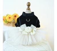 Adorable Little Dog Wedding Dress - Black and White Tutu Dress for Small to Medium Breed Puppies