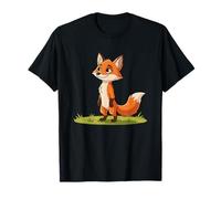 Adorable Little Fox Standing On Green Grass T-Shirt