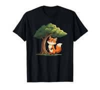 Adorable Little Fox Under Big Forest Tree T-Shirt
