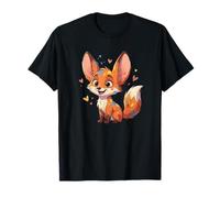 Adorable Little Fox with Colorful Spots Hearts T-Shirt