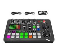 Adorable Live Sound Card, Audio Mixer Sound Card, Podcast Production Studio Equipment, 7 Recording Modes, 4 Sound Change Modes, Recording Modes Equipment, Sound Effects Board for Streaming, Podcasting