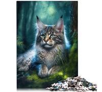 Adorable Maine Coon Cat Jigsaw Puzzles for Adults Puzzle Wooden Jigsaw for Adults and Kids Age 12 Years Up 38x52cm
