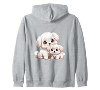 Adorable Maltese Puppy Dog Lover Kawaii Design Zip Hoodie