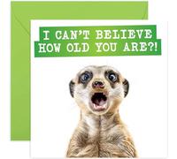 Adorable Meerkat Birthday Card for Him or Her - 'Can't Believe You're How Old' Cute Birthday Card for Men Women - Funny Meerkat Birthday Card for Sister Brother Mum Dad - Hilarious Birthday Gift