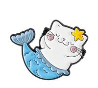Adorable Mermaids Cats Brooch With Vibranting Color Sturdy Pin Designs Unisex Fashion Accessory For Daily Use Event Animal Lapel Pin