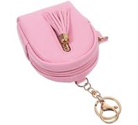 Adorable Mini Backpack Coin Purse Keychain Zipper Pu Pink