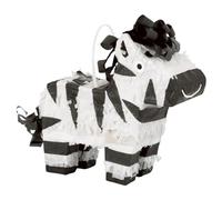 Adorable Mini Zebra Pinata Favor Decoration (17cm x 17cm) - White & Black Stripes Design - Perfect for Kids' Parties & Celebrations - 1 Pc