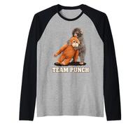 Adorable Monkey Punch Baby Graphic Team Punch Big Love Gifts Raglan Baseball Tee