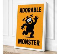 Adorable Monster Graphic Canvas Wall Art Print 30x20 Inch