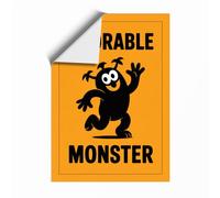 Adorable Monster Graphic Design Unframed Wall Art Print A1 (84.1×59.4cm), Wall Decor for Living Room, Bedroom, Office & Home, Art Gift