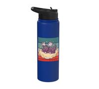 Adorable Moose Dreamy Moose Sleeping Moose Cloud Bed Dreams Stainless Steel Insulated Water Bottle