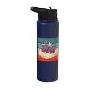 Adorable Moose Dreamy Moose Sleeping Moose Cloud Bed Dreams Stainless Steel Insulated Water Bottle
