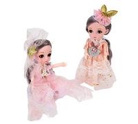 Adorable Movable Joints Dolls with Long Curly Hair, Enhance Aesthetics Flexible Joint Dolls for Girls, 6.7 Inch Beautiful Improve Hands-On Ability, Suitable for 3+ Years Old, PVC Cloth, 2