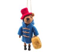 Adorable Needle Felted Christmas Ornament | Free-Standing or Hanging Decoration | Festive Christmas Decor (Travelling Bear)