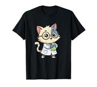 Adorable Nerdy Cat Scientist Chemistry Lab T-Shirt