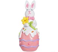 Adorable Nordic Style Bunny Figurine for Easter Home Decor with Cozy Sweater Design Resin Rabbit Statue for Holiday Tabletop Display (Pink)