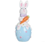 Adorable Nordic Style Bunny Figurine for Easter Home Decor with Cozy Sweater Design Resin Rabbit Statue for Holiday Tabletop Display (Blue)