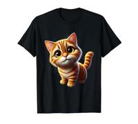 Adorable Orange Tabby Kitten Cute Cat Value Graphic T-Shirt, Men, Black, M