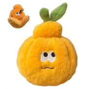 Adorable Orange Tangerine Plush Keychain with Hidden Ring Compartment, Peelable Design, Soft Stuffed Toy with Green Leaves
