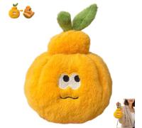 Adorable Orange Tangerine Plush Keychain,with Hidden Ring Compartment,Pull-Out Surprise Hidden Ring Holder,2-in-1 Transforming Fruit Toy with HiddenWorm,Novelty Backpack Charm