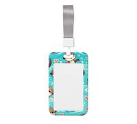 Adorable-Otter-Joy Abs Vertical Id Badge Holder, Name Badge with Clear Scanning Film