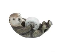 Adorable Otter Tape Dispenser Heavy Duty Resin Desk Organizer for Transparent Tape - Home Office Grey 14x7x8.3cm