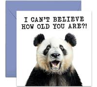 Adorable Panda Birthday Card for Him or Her - 'Can't Believe You're How Old' Humorous Birthday Card for Men Women - Funny Panda Bear Birthday Card for Sister Brother Mum Dad - Hilarious Birthday Gift
